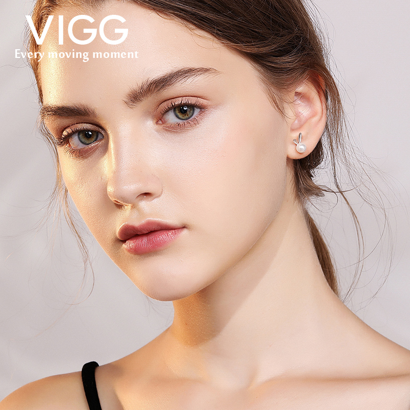 VIGG 925银耳饰 萌兔子耳钉轻奢简约小众设计感 可爱百搭 个性 ZB