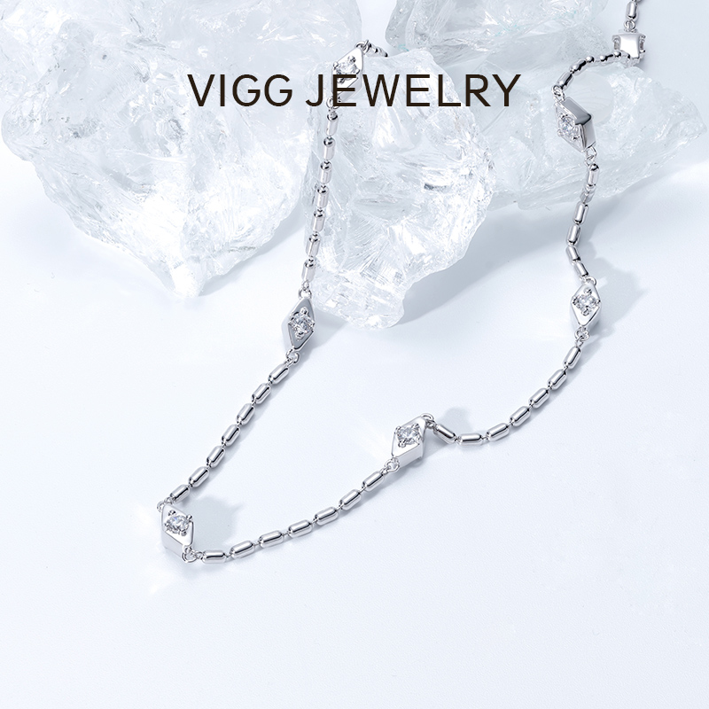 VIGG 铜合金项链 星光菱形项链 轻奢时尚 简约百搭 个性设计感  