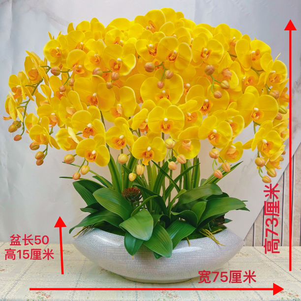 雄峰花艺爆款大号仿真手感蝴蝶兰高档花艺公司吧台店面客厅装饰