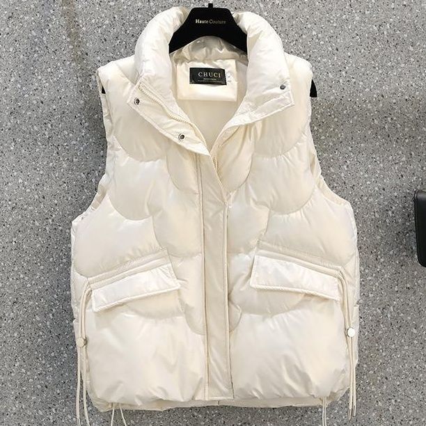 秋冬季2023羽绒服马甲女短款立领小个子外穿无袖背心坎肩