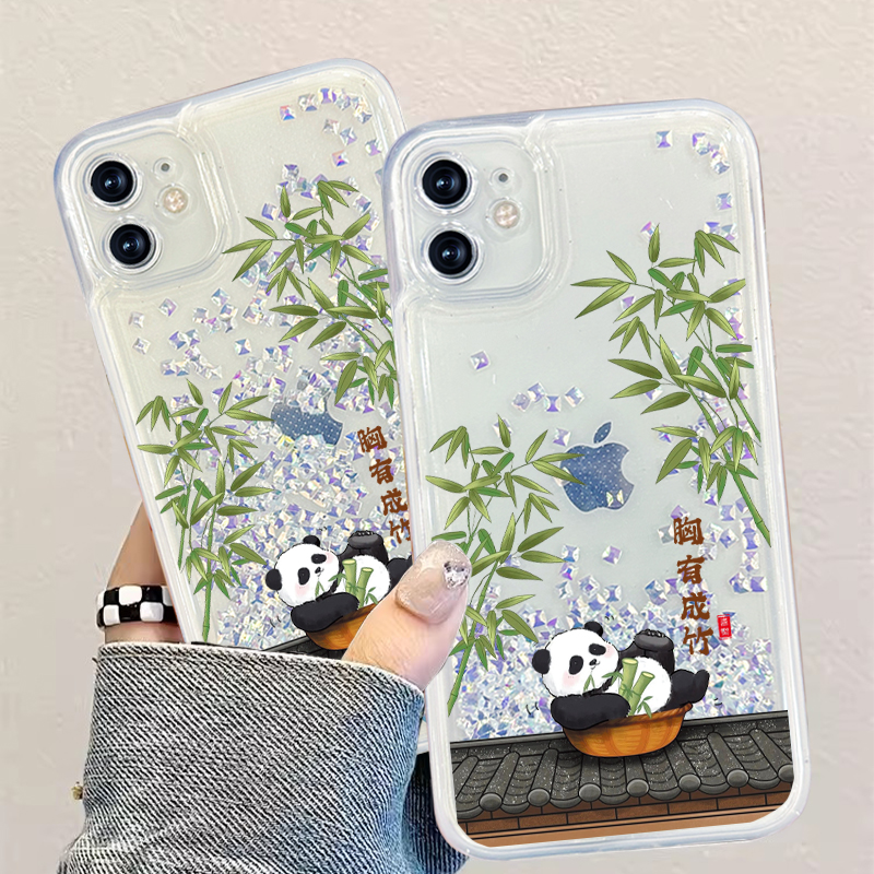 适用苹果/华为/荣耀/oppo/vivo胸有成竹流沙创意国潮手机壳防摔壳