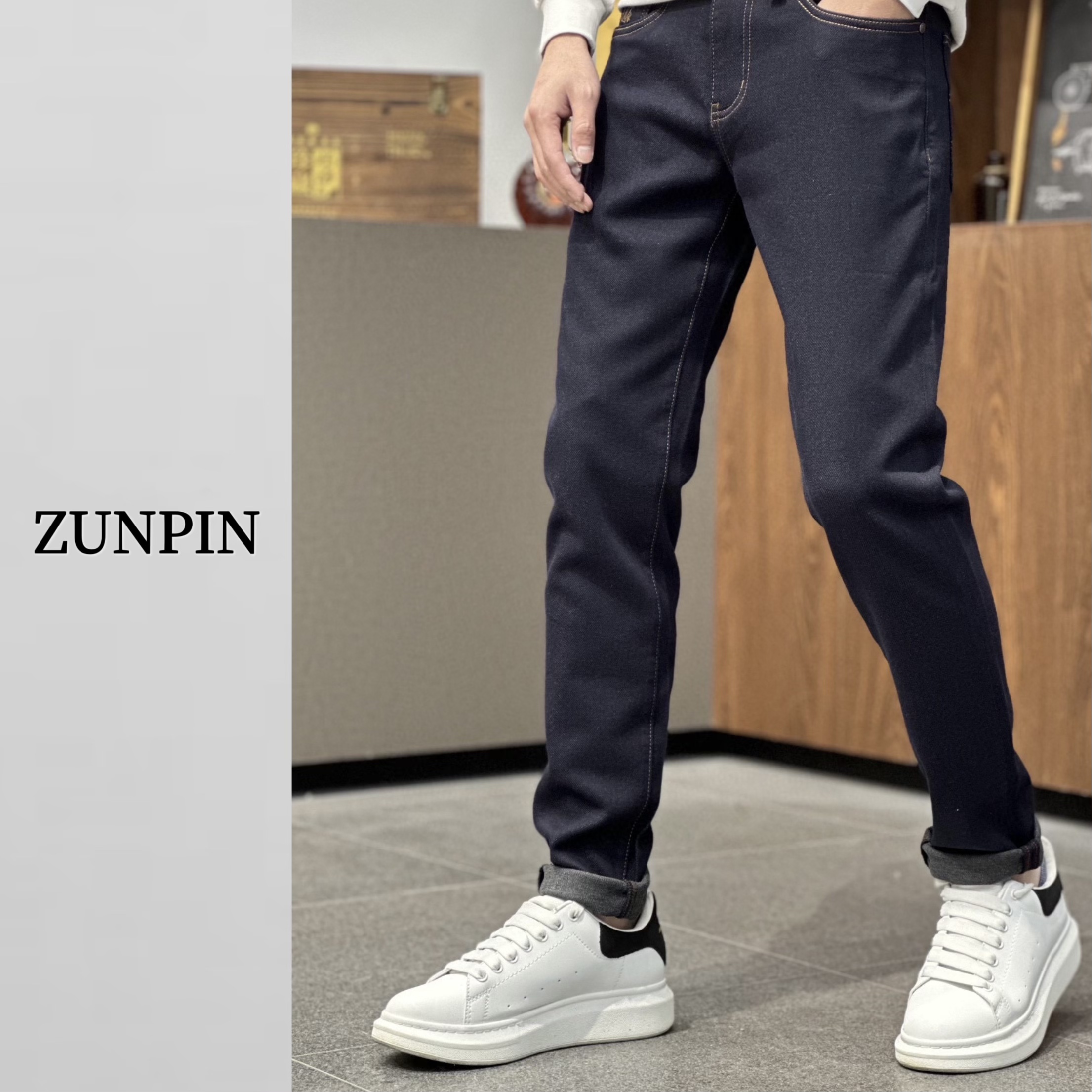 ZUNPIN名店-高奢男士牛仔裤高端百搭不褪色显腿长修身高弹性 1376
