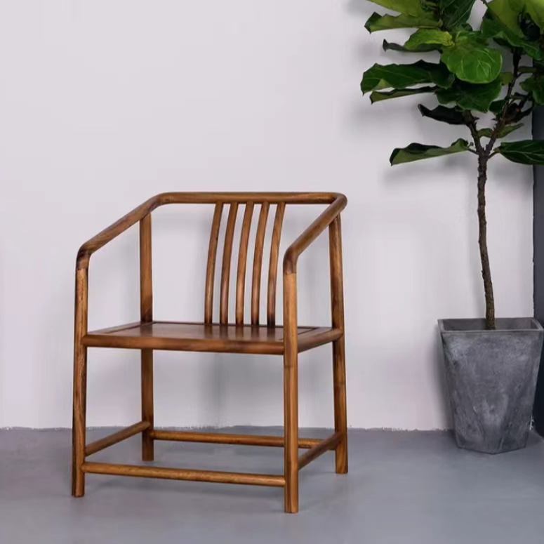 胡桃木禅椅全实木椅子禅意靠背座椅茶椅休闲新中式日式诗意座椅