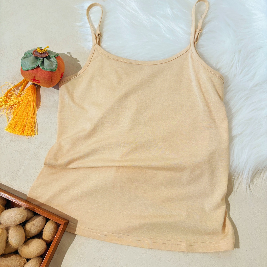 櫟丝御锦柞蚕丝【断码微瑕福利】真丝保暖吊带背心9624C959