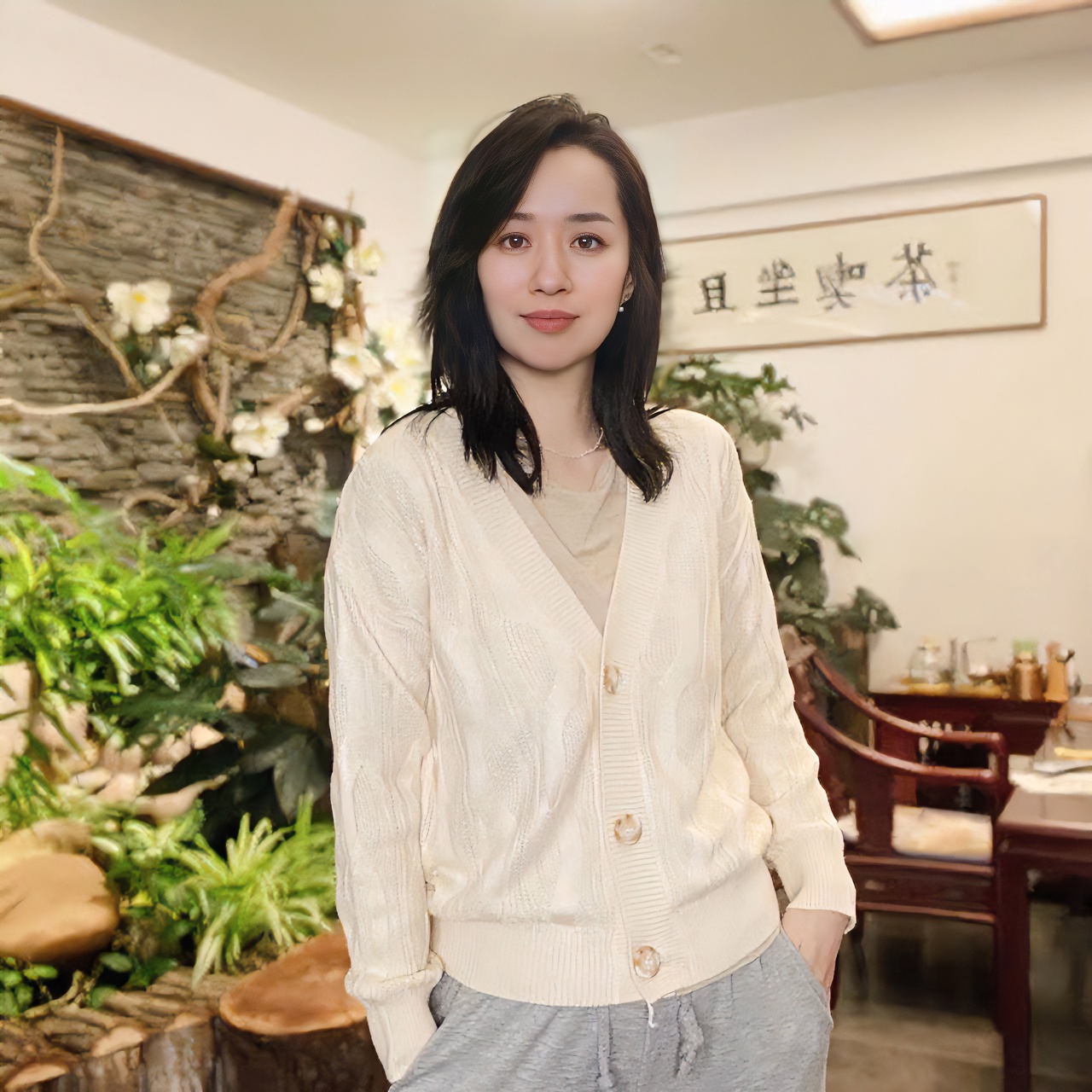 櫟丝御锦柞蚕丝【断码微瑕福利】针织小香风开衫短款515长袖秋冬