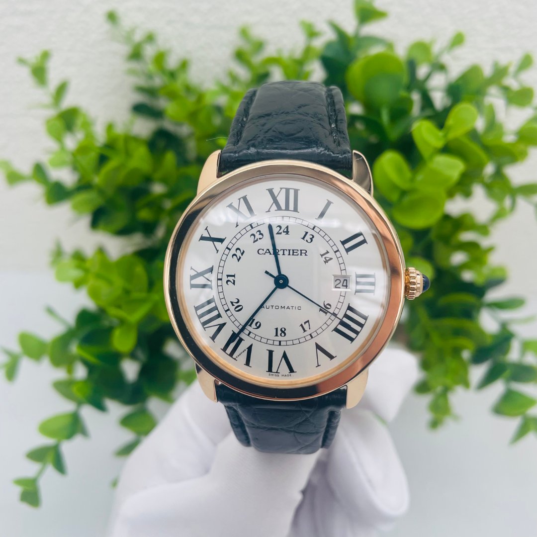 99新 Cartier/卡地亚 伦敦W6701009 42间金机械男表 单表