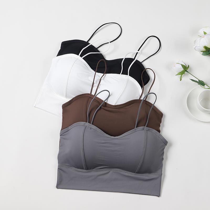 遐物语冰丝无痕内衣聚拢加厚小胸显大乳胶胸垫美背吊带背心抹胸打