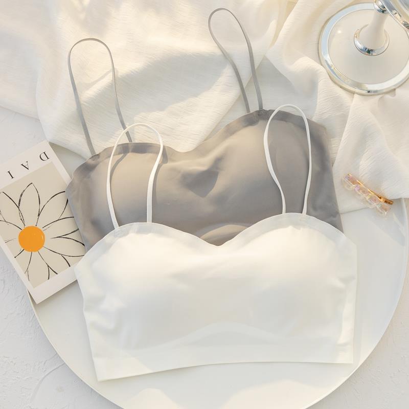 遐物语美背内衣女小胸聚拢薄款一体吊带无痕抹胸防走光内搭裹胸夏