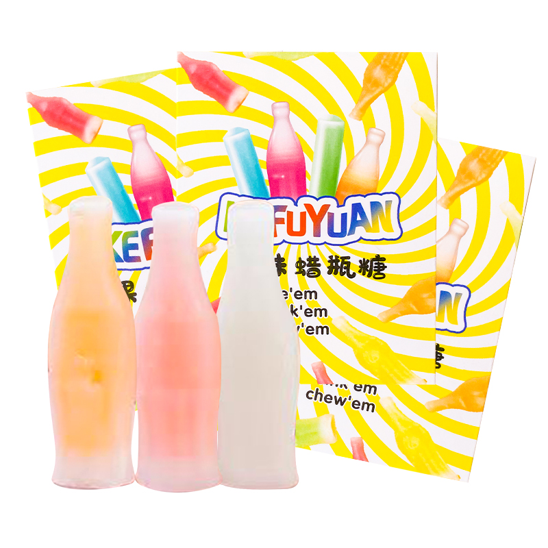 网红蜡瓶糖夹心爆浆主播吃同款辣皮糖果蜡咀嚼解压食用网红零食