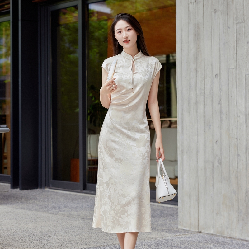 EP YAYING雅莹 国风真丝裙子雅式旗袍连衣裙 新款4611A