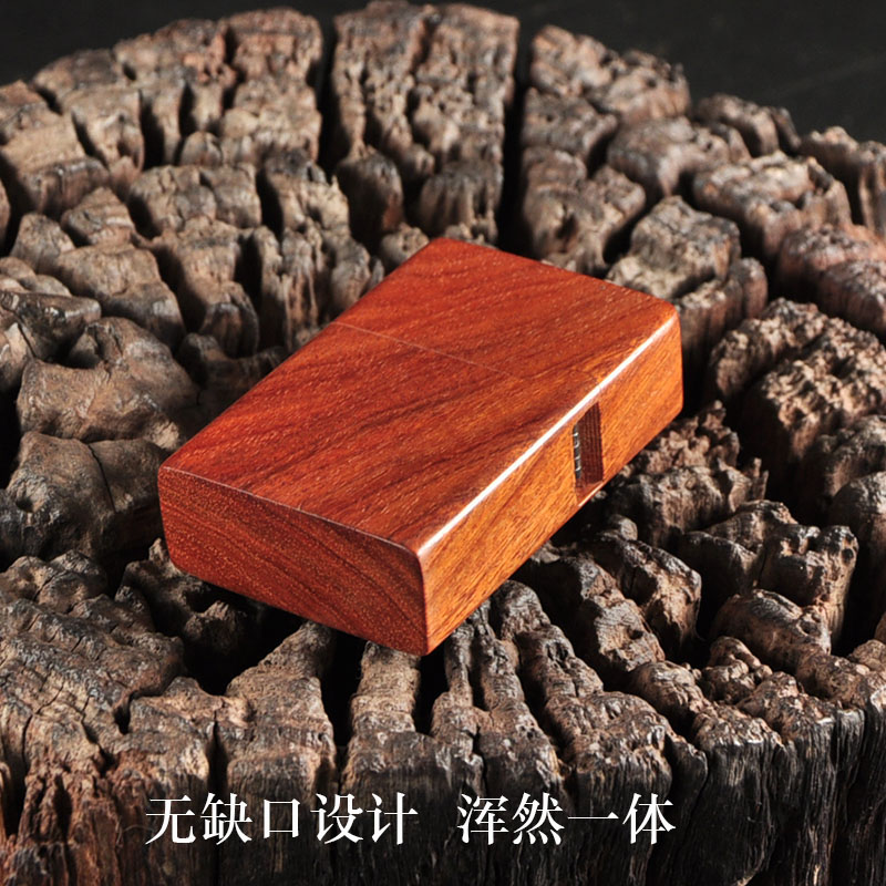 木头老李血檀木掏空无缺口佐luo煤油打火机木质点烟