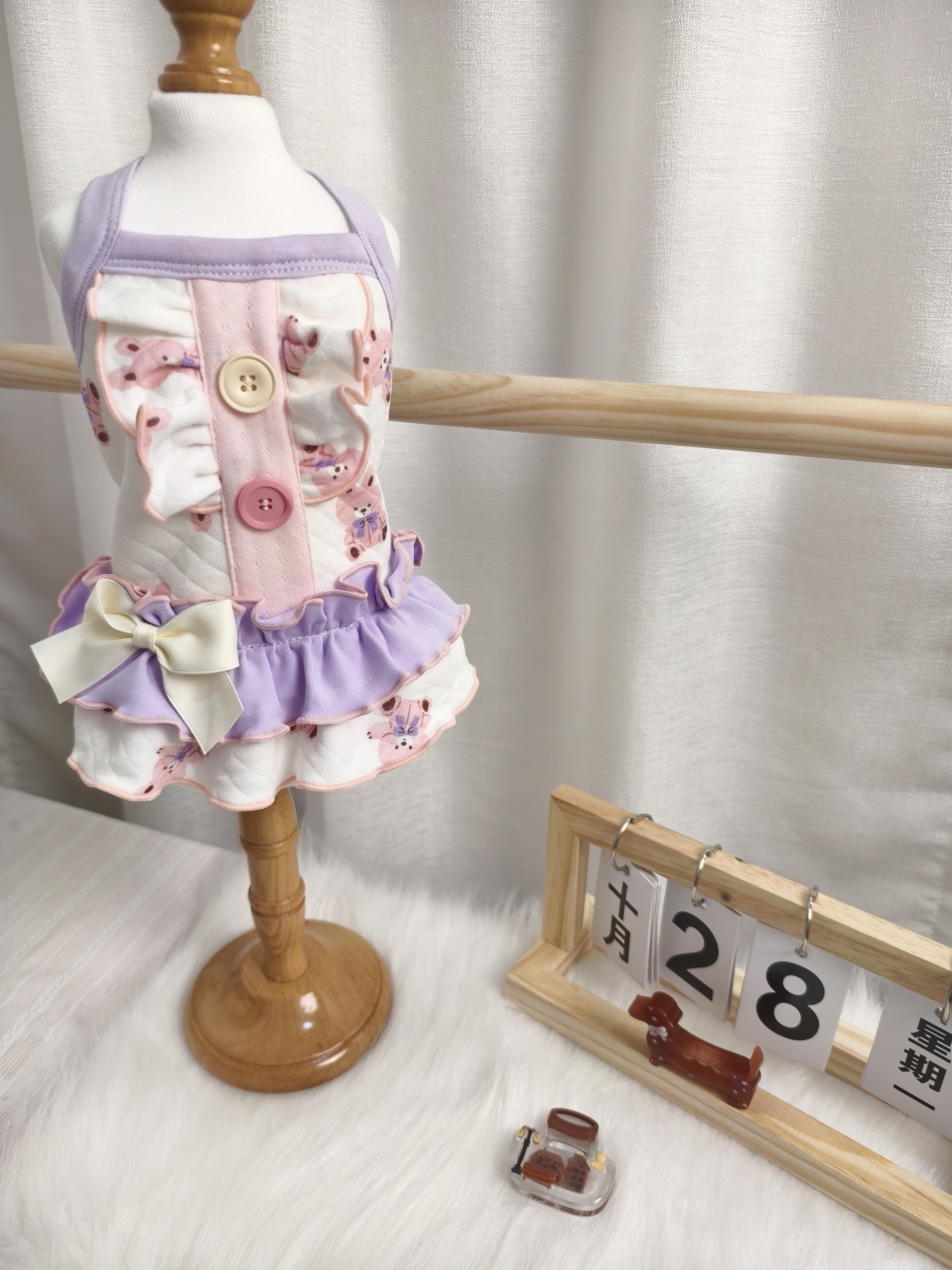 原创宠物衣服冬季加厚款蛋糕兔子裙