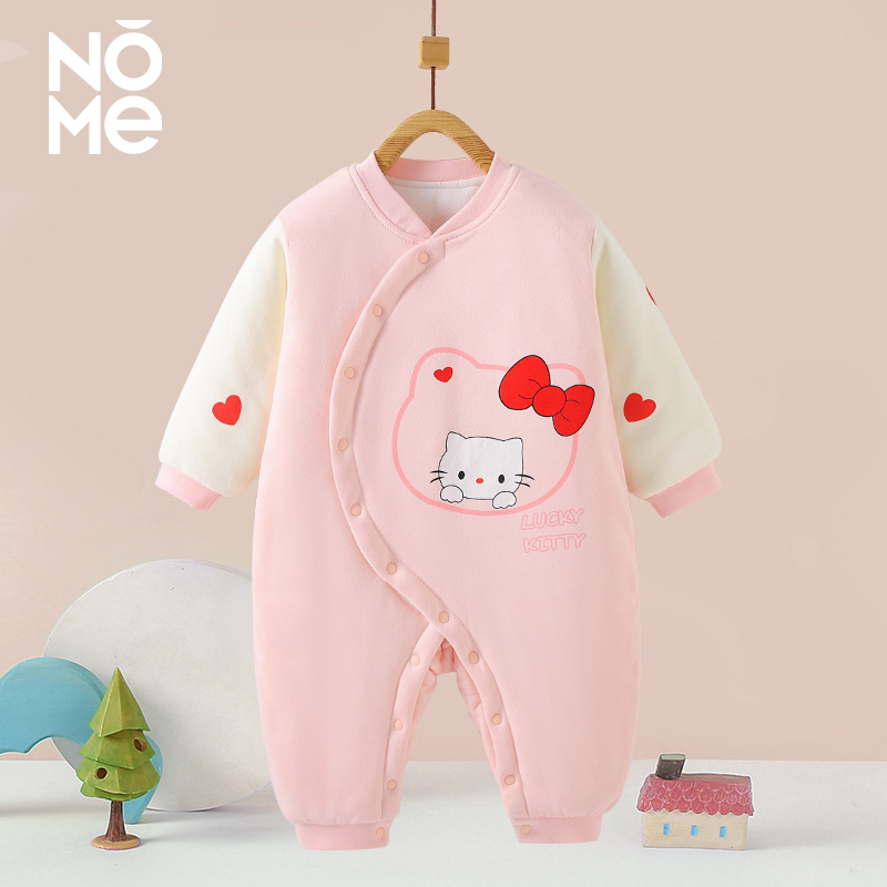 新生儿冬季150g加厚保暖新生儿衣服0-1岁初生儿宝宝爬服外出服