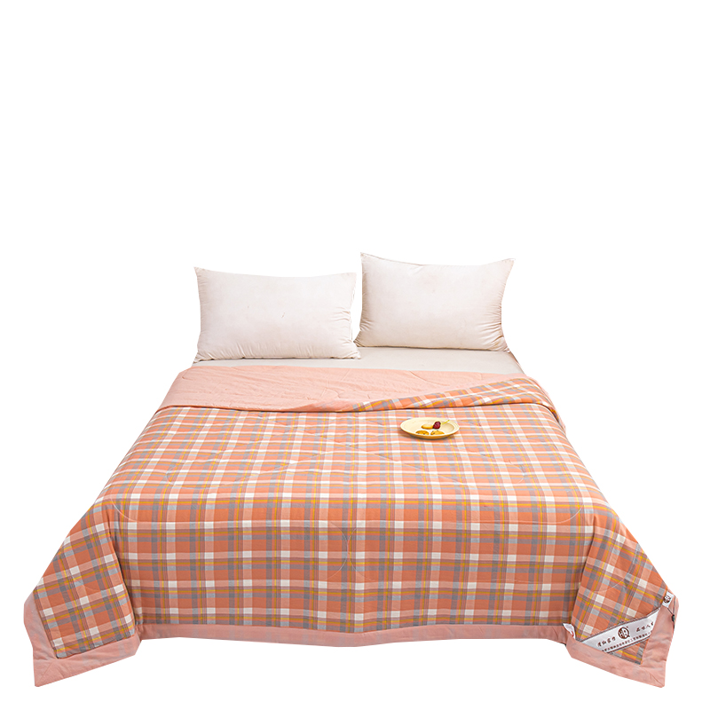 全棉色织水洗棉夏凉被薄被空调被里外全棉夏被学生宿舍被子