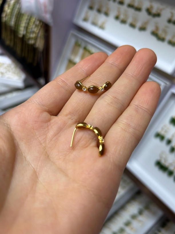 新款 和田玉糖料 925银镶嵌 耳钉 主播推荐