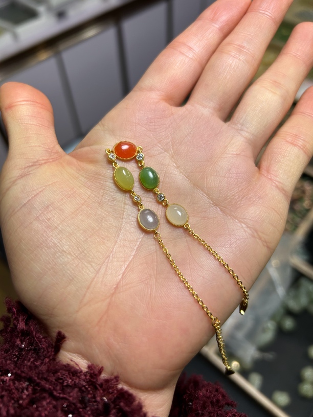 和田玉多宝925银手链 颜色多样性发货拍一发一