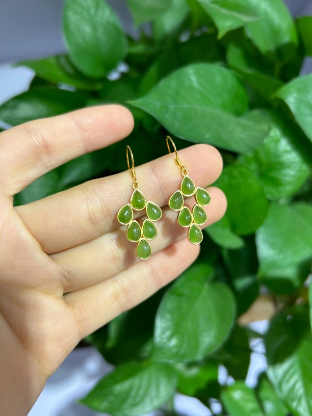 和田玉碧玉 老料凤尾新款925银 颜色多样性发货拍一发一