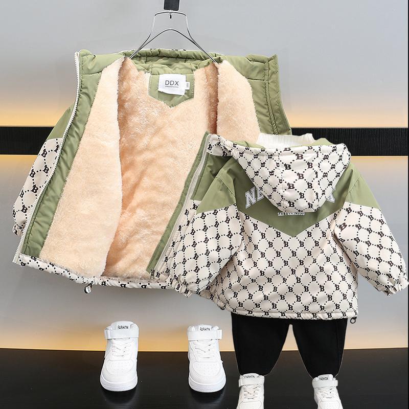 男童冬装外套加绒加厚宝宝冬季夹克派克服儿童棉袄洋气秋冬款上衣