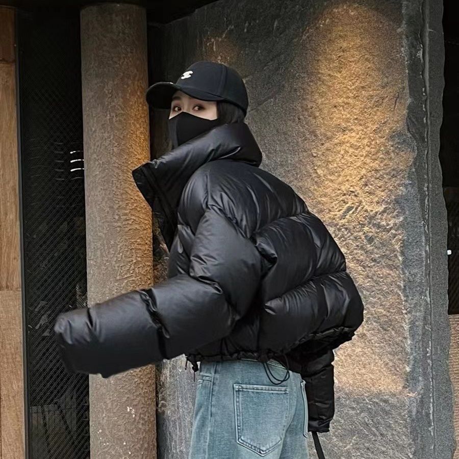 鸭鸭反季新款2023羽绒服女短款外套韩版加厚小个子立领时尚洋气面