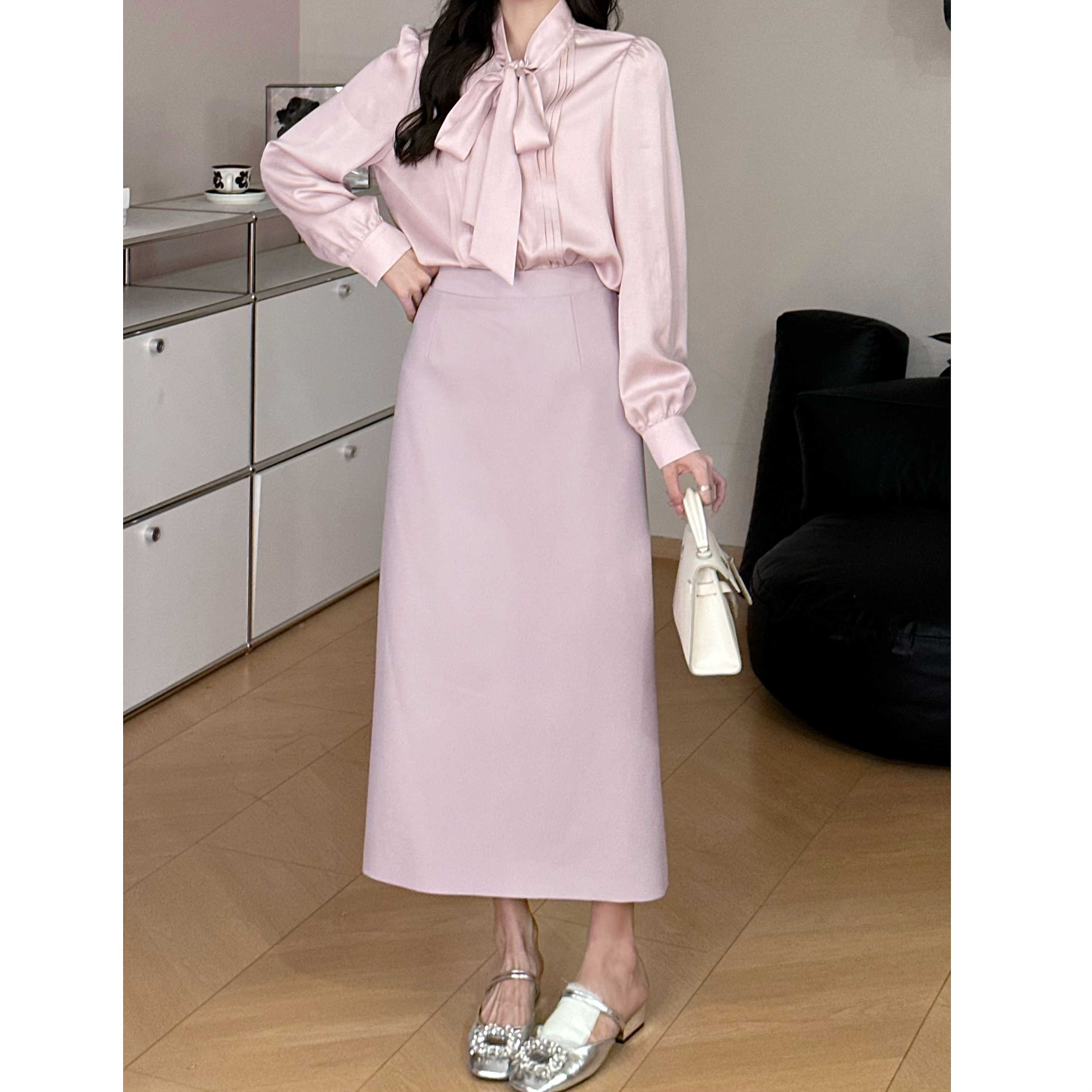 SHAOE清仓专场【紫韵】半身裙紫色复古摩登百搭直筒显瘦半身裙