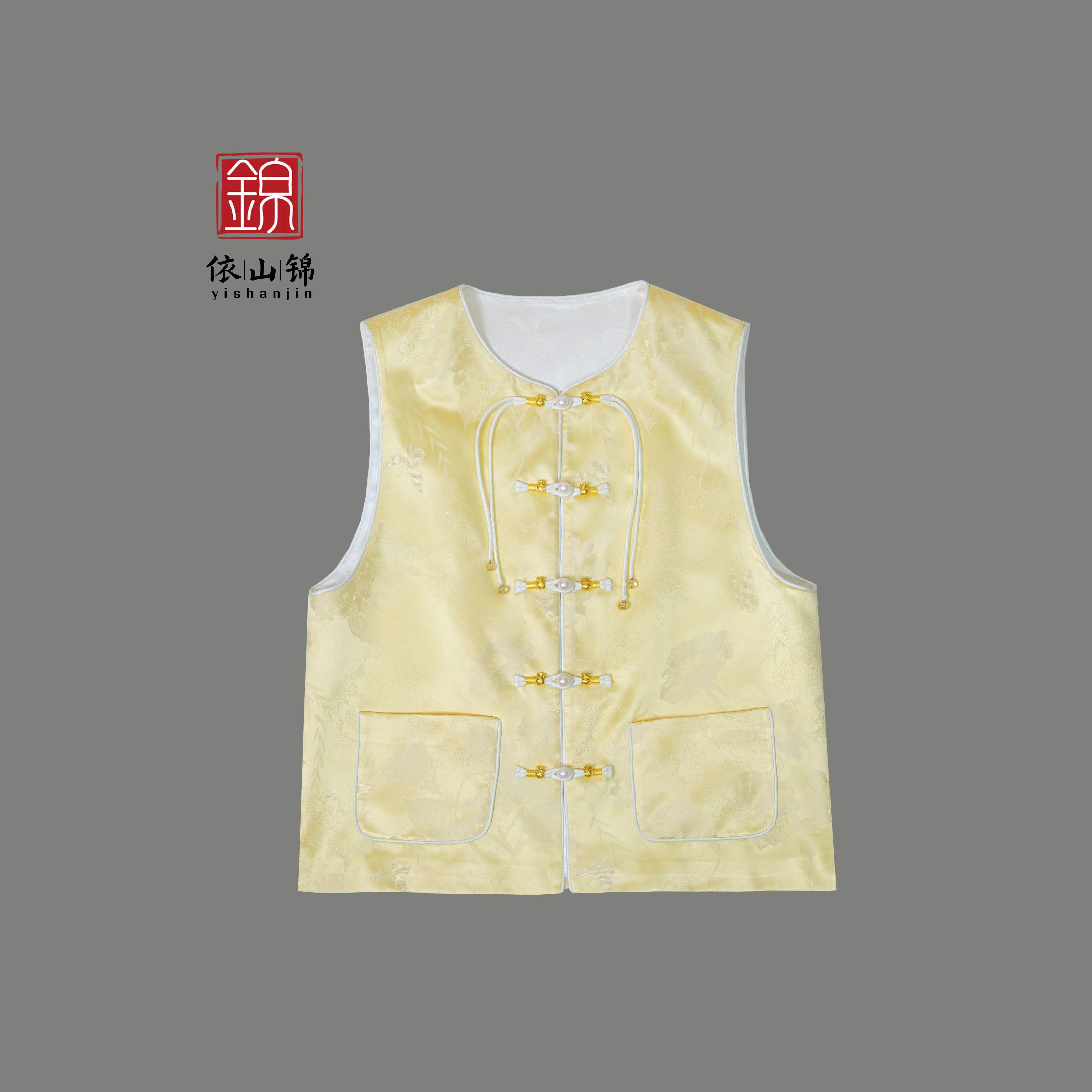 【可乐勾丝】【琥珀】100桑蚕丝国风马甲·依山锦 24M0107