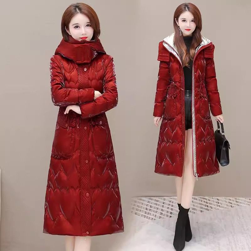 免洗羽绒棉服女2023年新款冬高端女款修身长款时尚洋气羽绒外套女