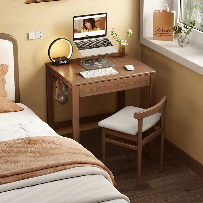 木屋记实木书桌家用卧室电脑桌办公桌小户型书房桌子现代简约学习