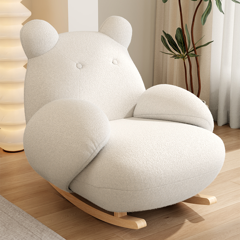 懒人沙发椅羊羔绒白胖子阳台休闲摇摇椅单人云朵卧室沙发椅