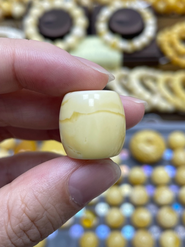 蜜之缘天然原矿琥珀蜜蜡氧化桶珠18×17.6mm