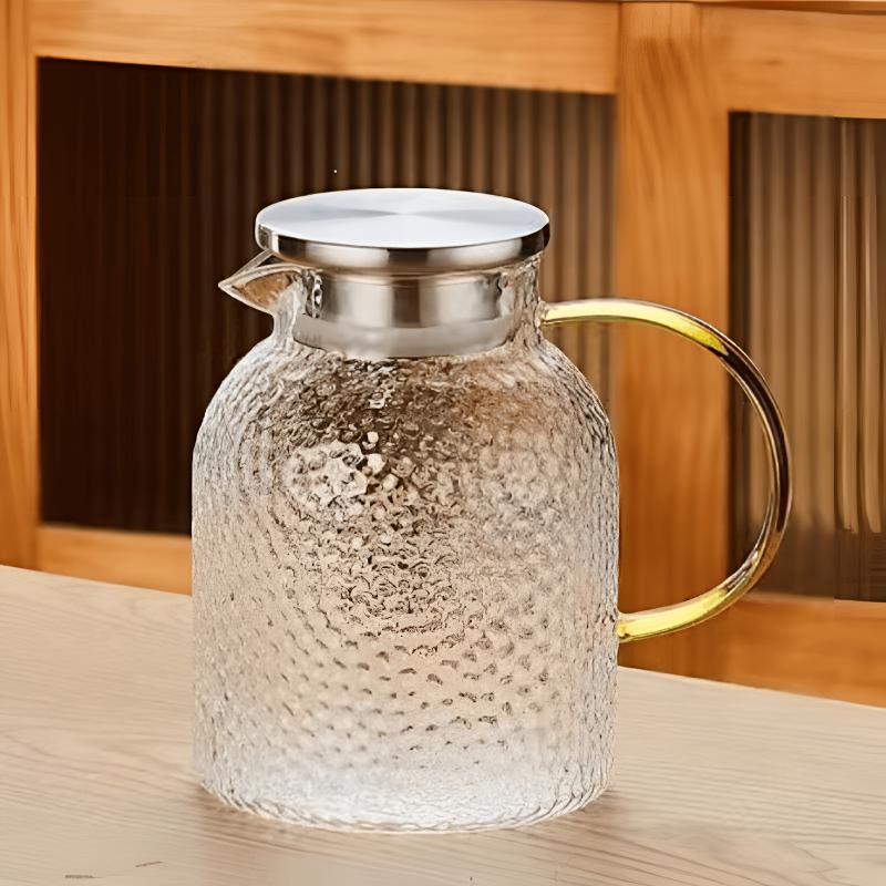 【1700ml】喝茶耐高温大容量可电陶炉煮锤纹茶壶冷水壶玻璃套装凉茶