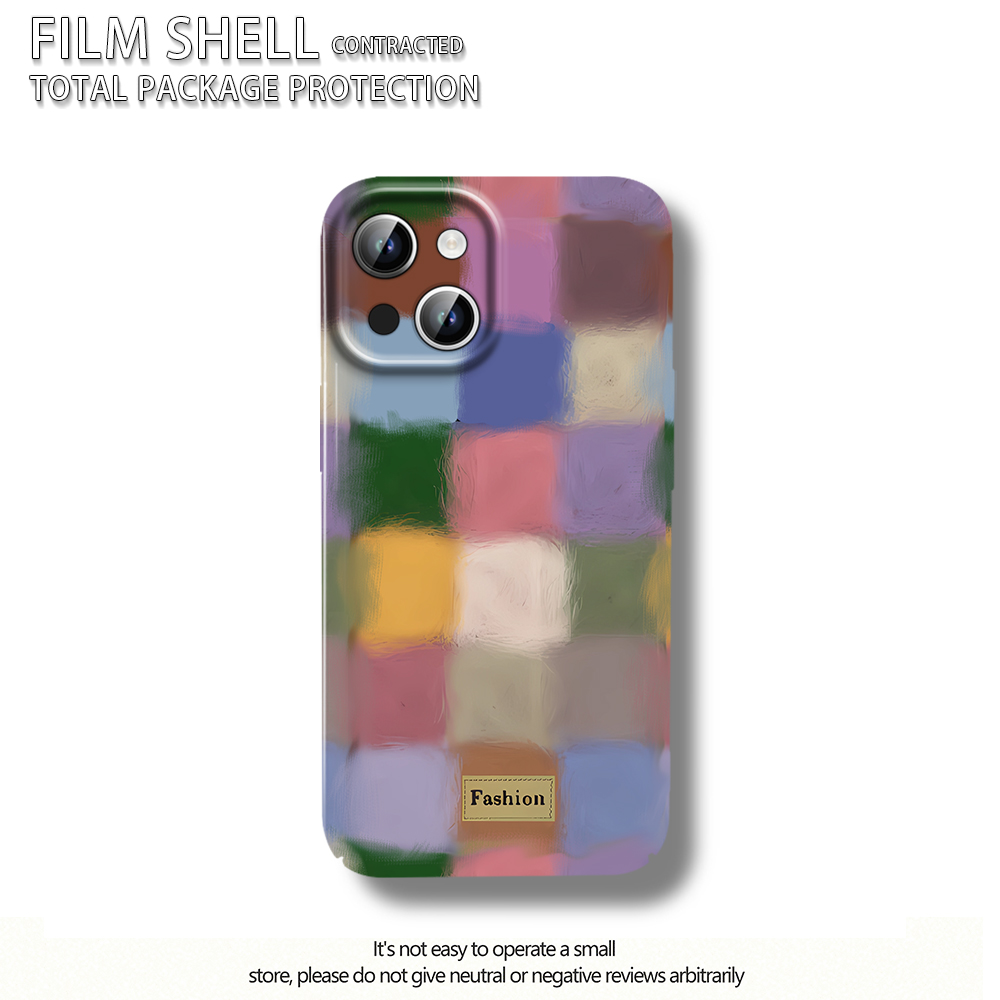 菲林晕染格子适用于苹果16手机壳华为oppo小米vivo红米iphone荣耀
