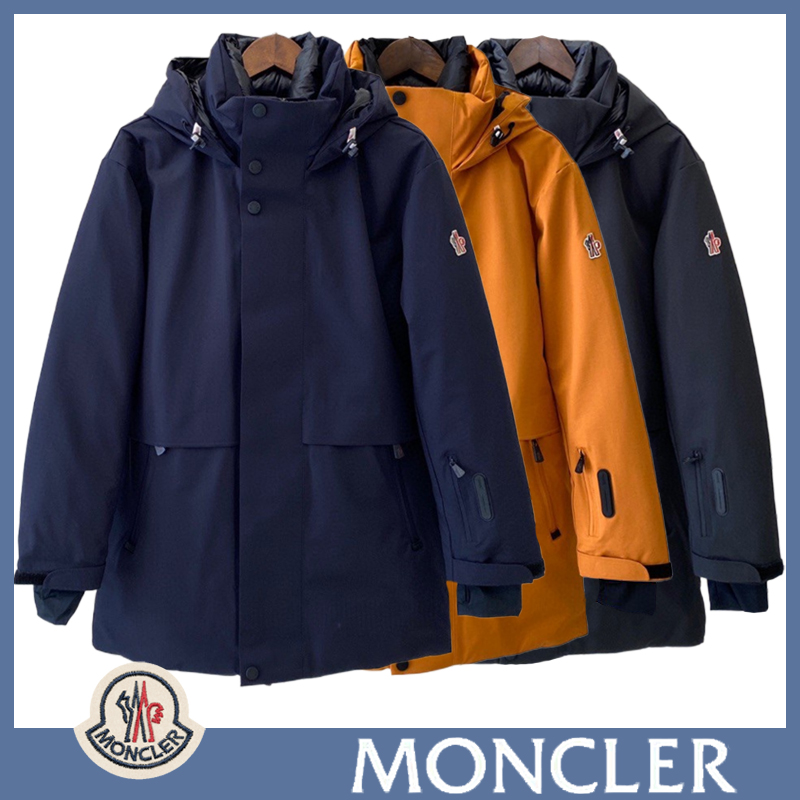 Moncler蒙口中长款男士羽绒服白鹅绒压胶防水连帽加厚滑雪服外套