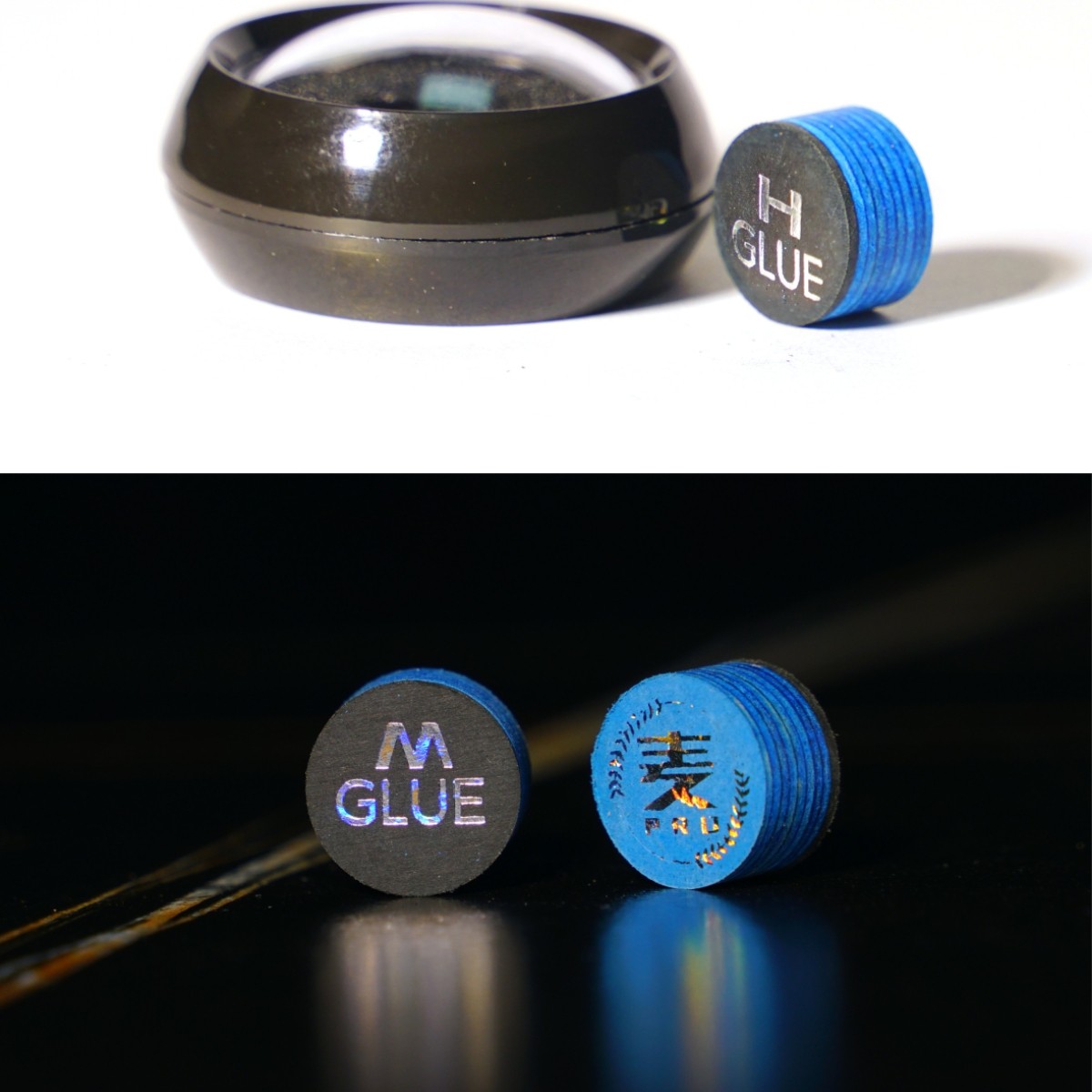 优质多层三代极光皮头，优质杆头，台球杆皮头优质皮头款式美式蓝色