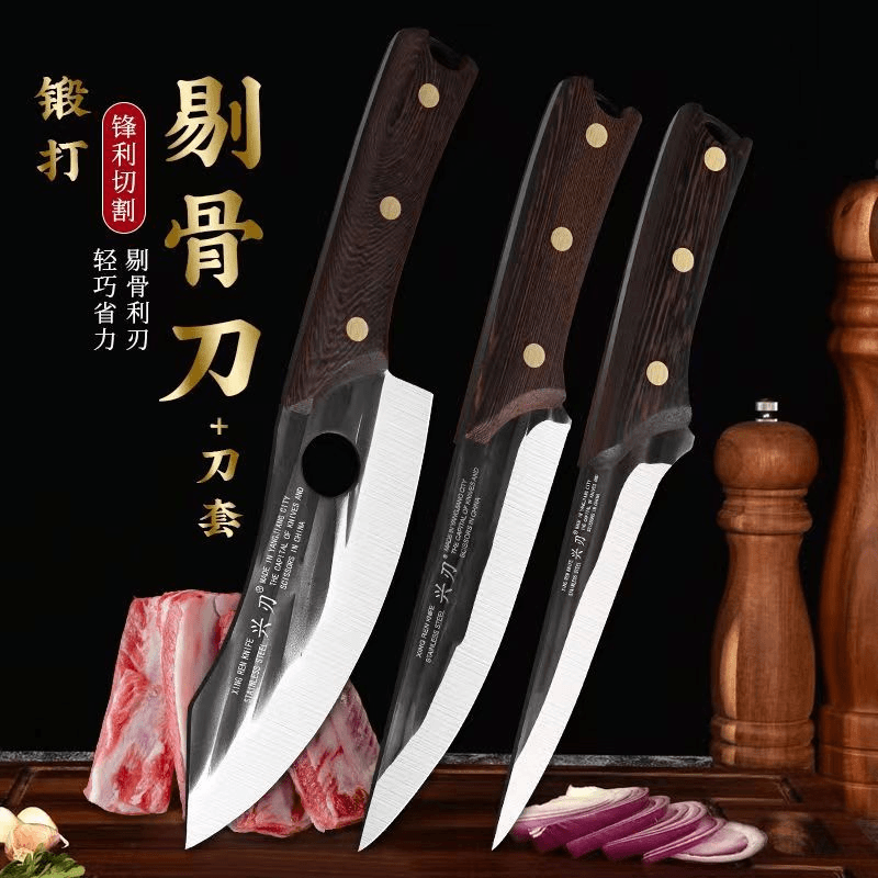 兴刃锻打工艺切片剔骨剥皮专用刀屠夫露营户外多功能刀具