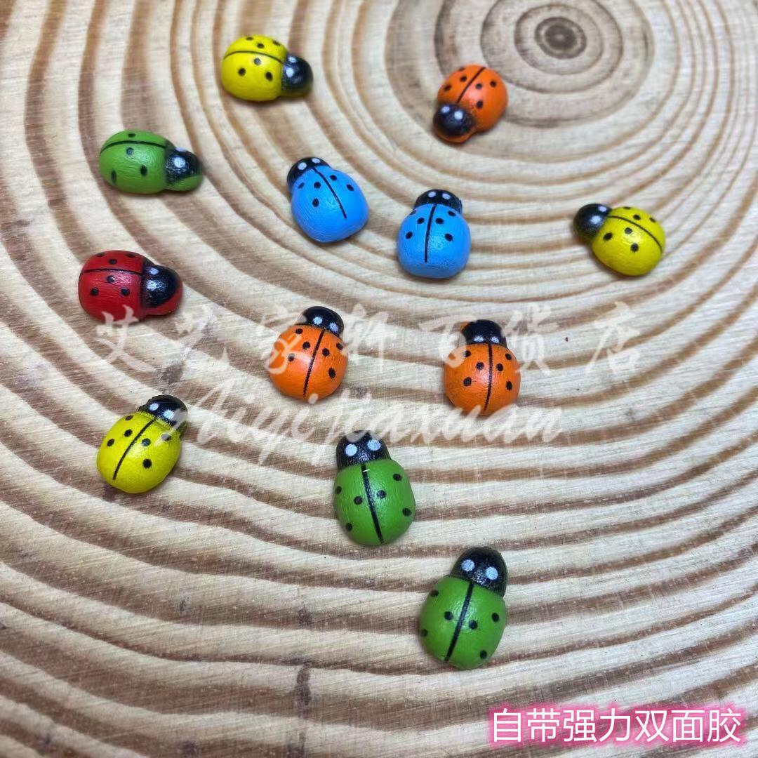 木质七星瓢虫 创意小饰品 手工DIY材料辅料