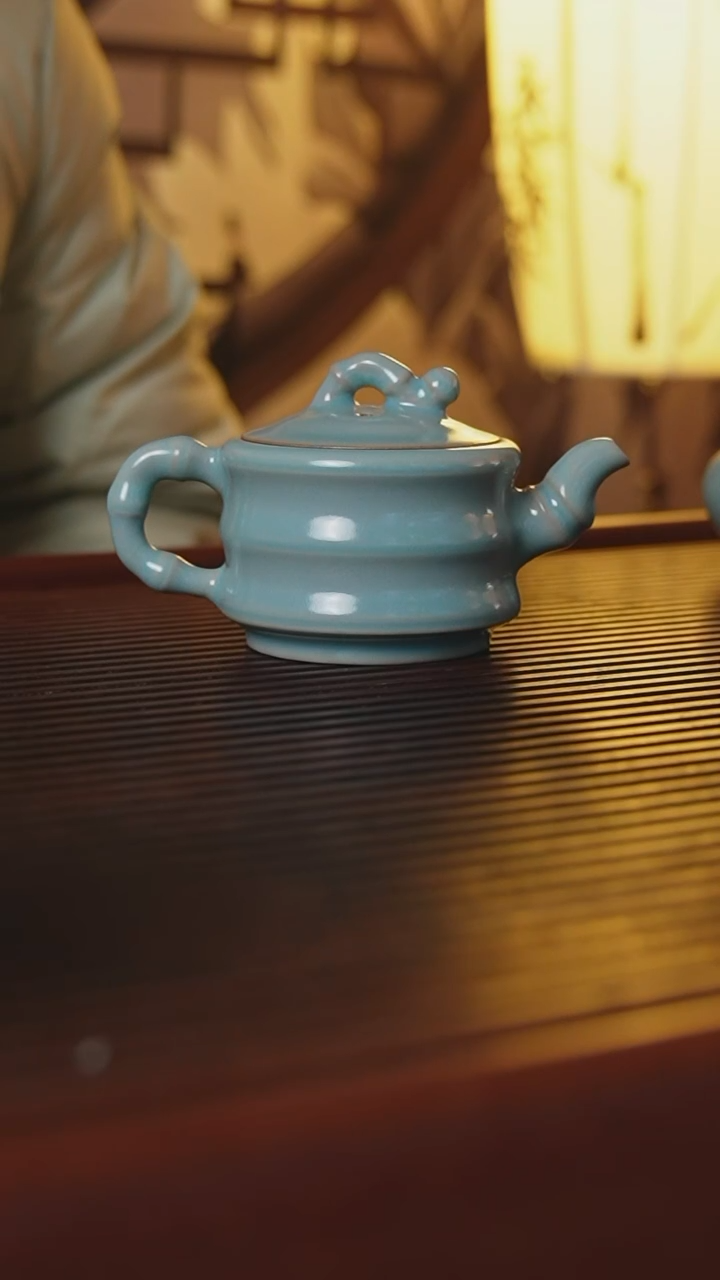 【闪购商品】瓷杯仿古釉竹节壶