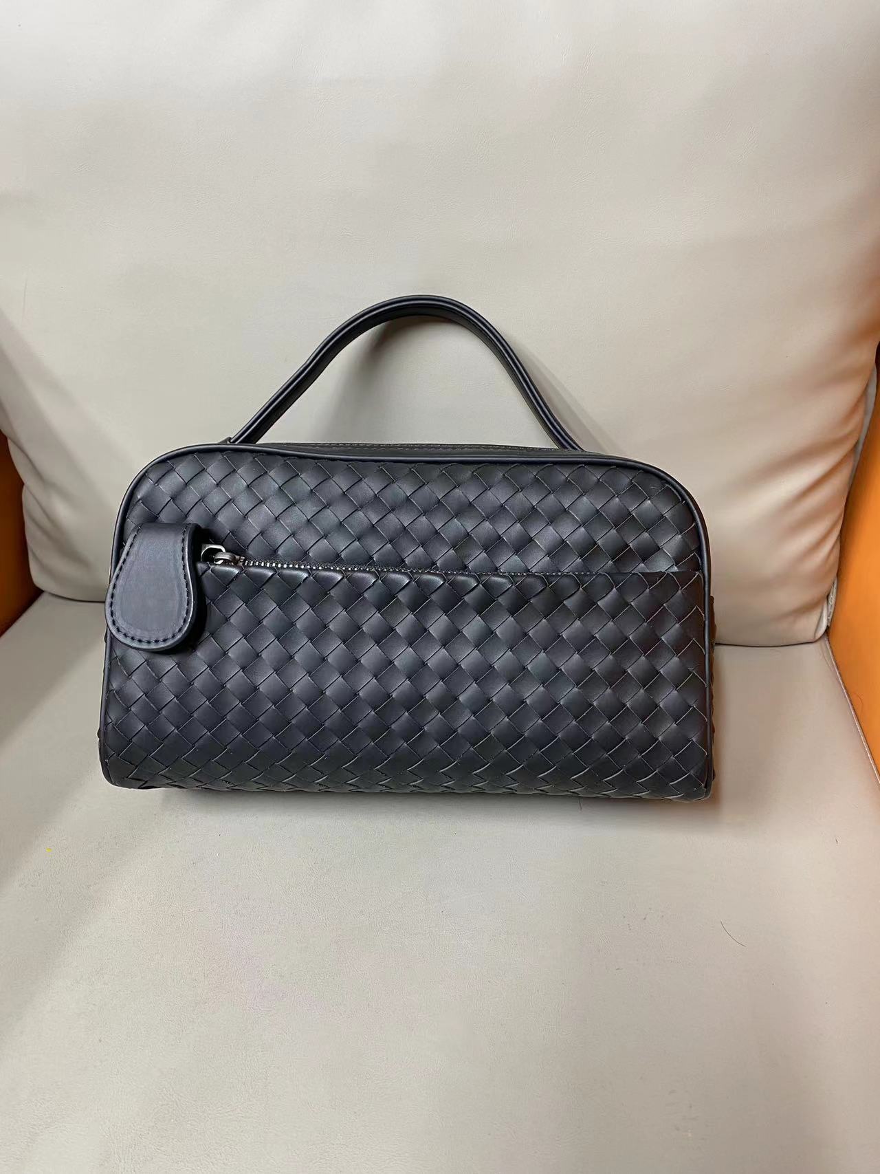 高品质男士编织大容量洗漱包休闲时尚潮流黑色