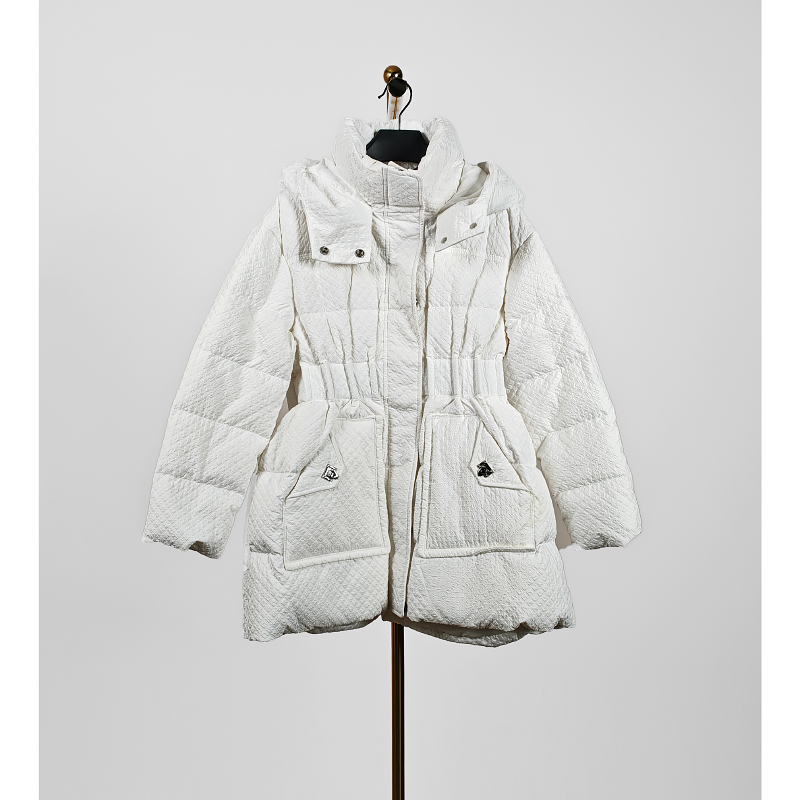  秋冬女新款连帽加厚白鹅绒宽松羽绒服 D66622055