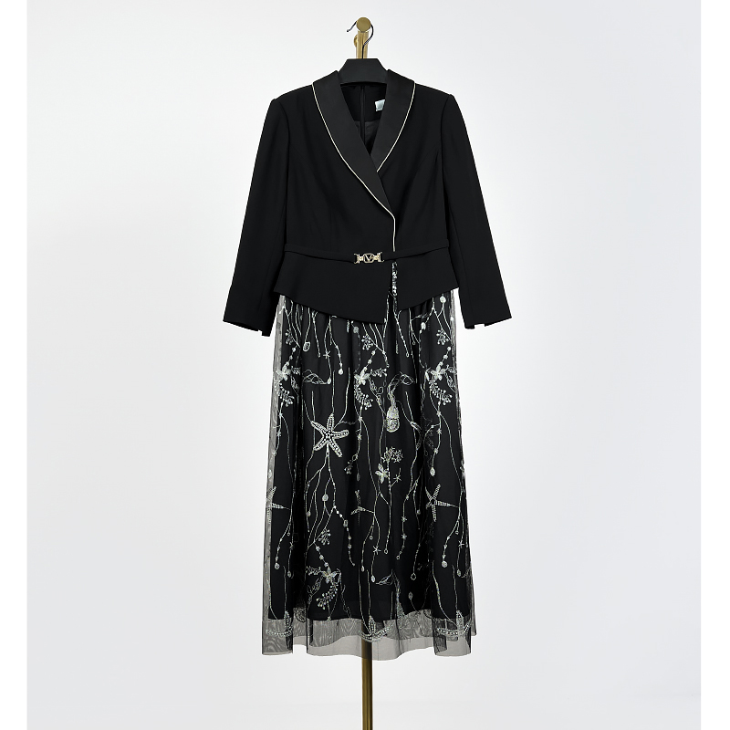  秋冬新款洋气时尚休闲百搭连衣裙 欧1021P