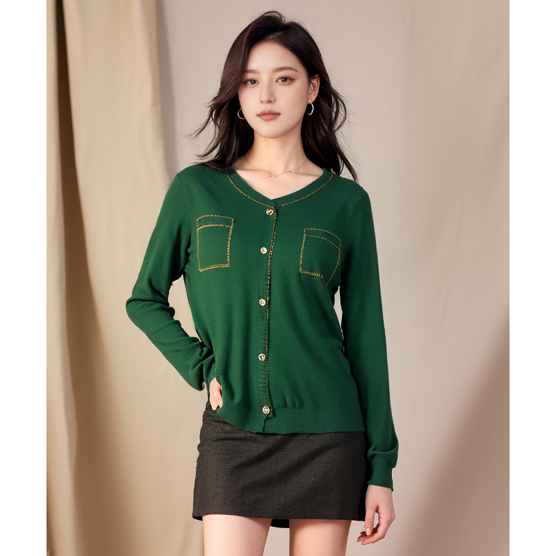  台湾品牌高端毛针织衫秋冬新款时尚上衣 绮2262C