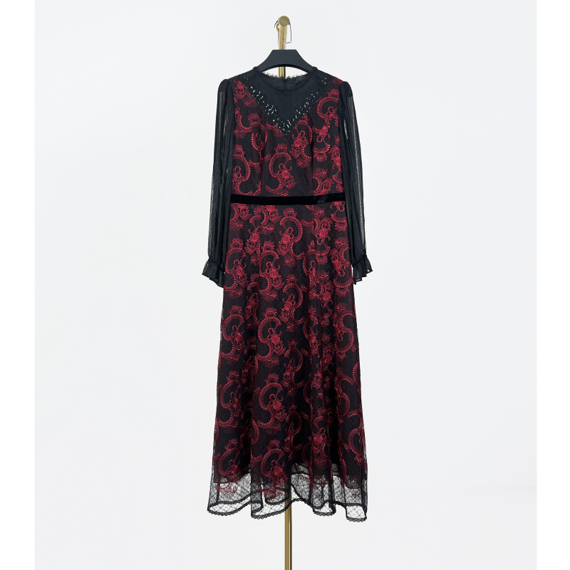  秋冬新款洋气时尚休闲百搭连衣裙 欧1076P