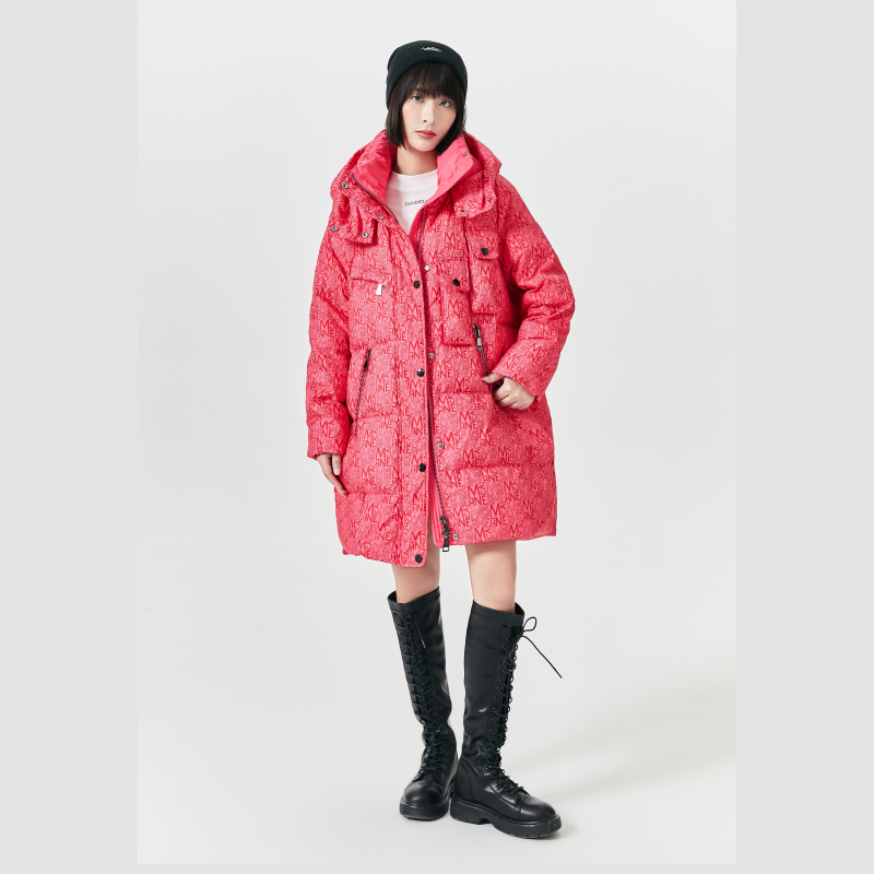  秋冬女装新款加绒白鹅绒宽松羽绒服 D66622082