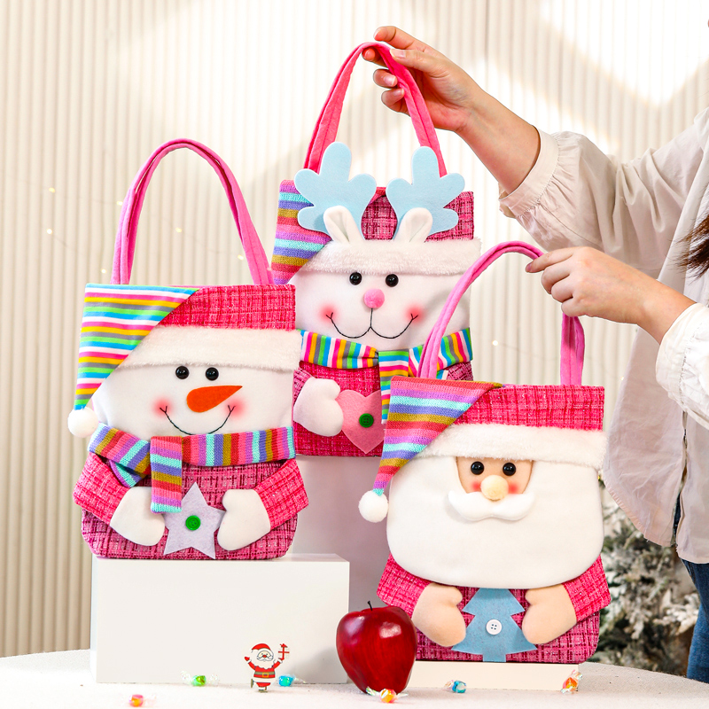 圣诞节小香风手提苹果袋平安夜送女友闺蜜暖心礼物袋平安果礼品袋