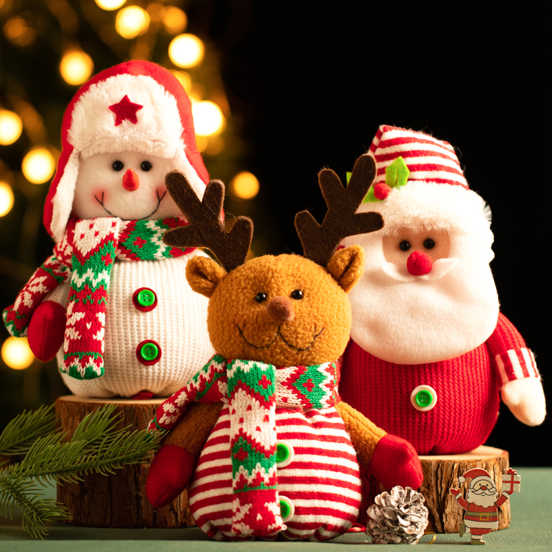 【圣诞热销爆款】圣诞针织大头公仔苹果袋礼物袋平安果