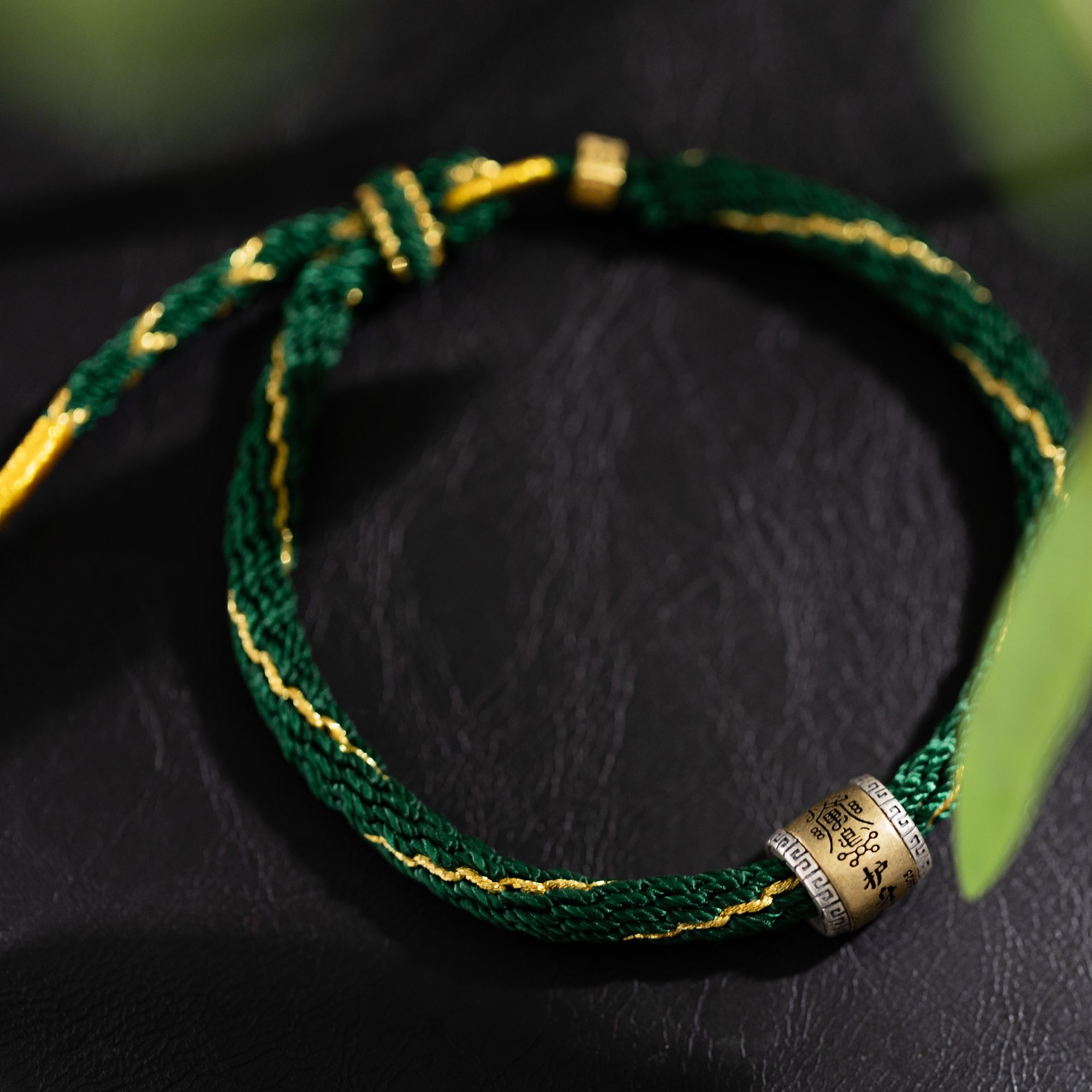 合金手链 手链手工情侣复古编织小众编绳可调节古法绿色