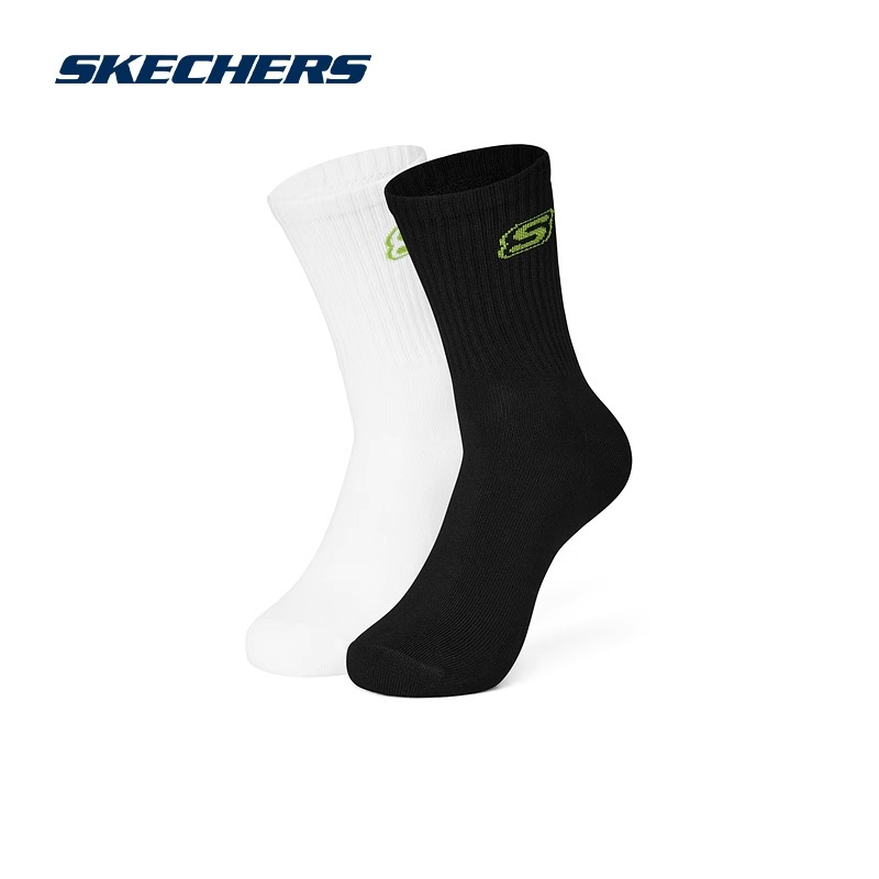 休闲袜长袜Skechers斯凯奇中筒2025春季经典百搭条纹运动透气袜子