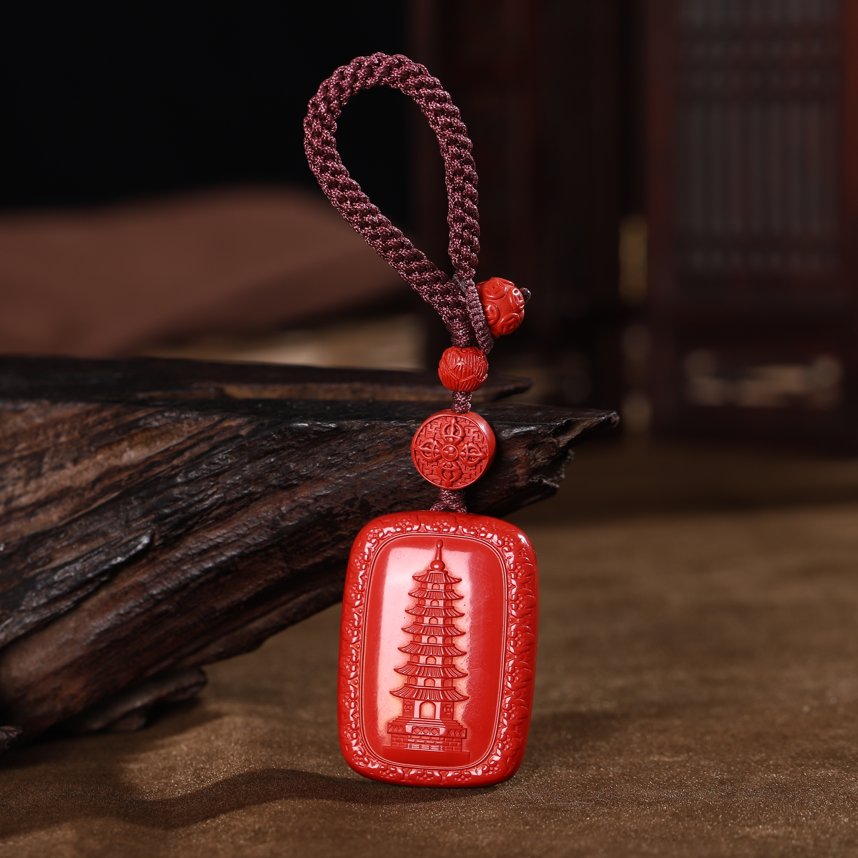 含辰砂工艺品高含量朱砂儿童书包挂