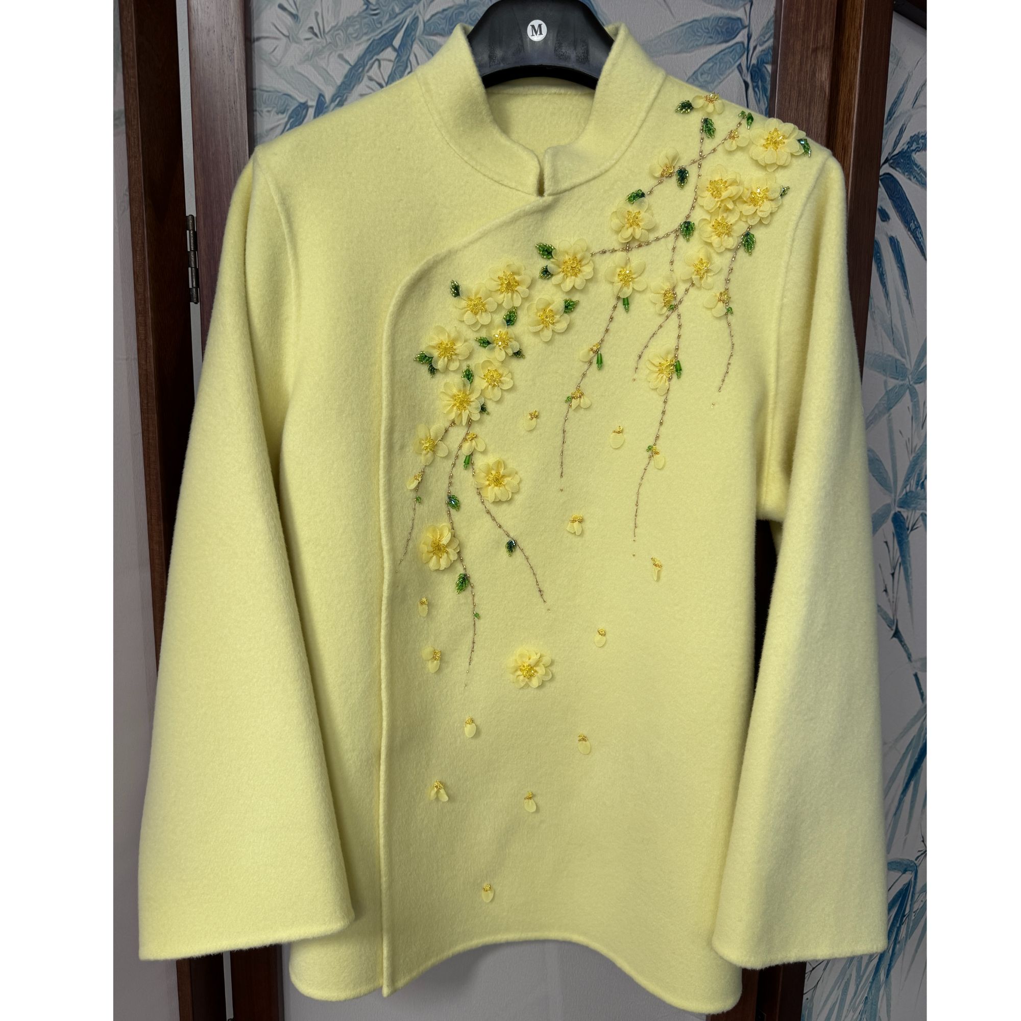 卷忆青梅【迎春系列】新中式国风原创双面毛呢手工珠绣手工缝制外套