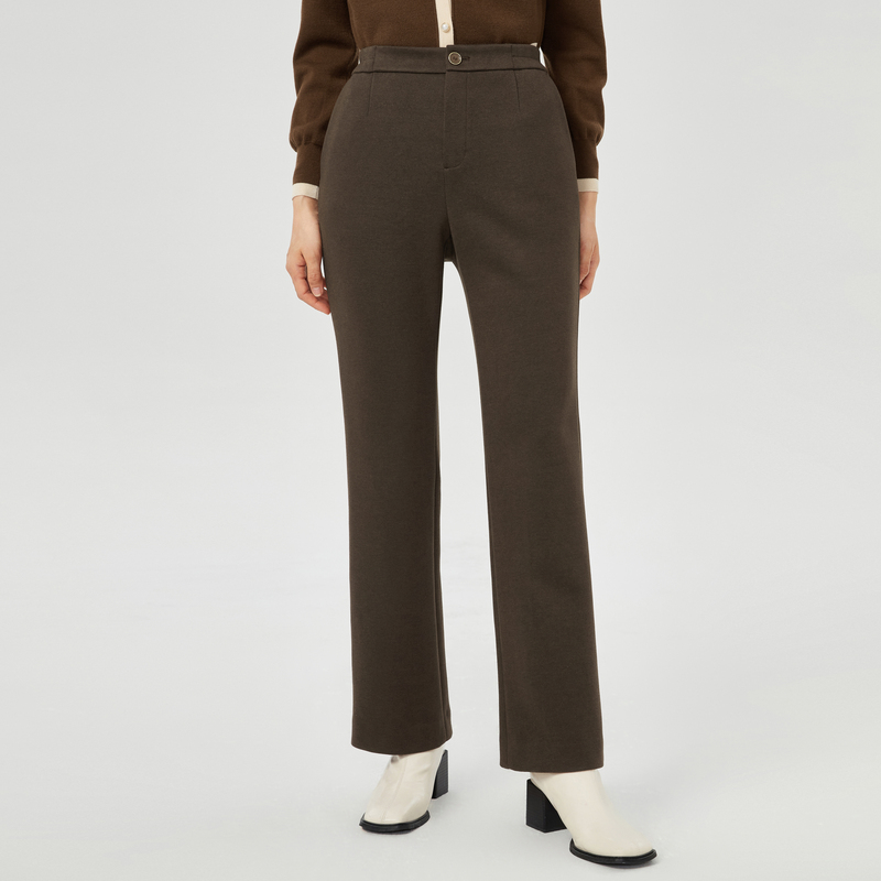 娜尔思气质简约自然腰百搭休闲裤女24冬装新款通勤长裤NV04261C4