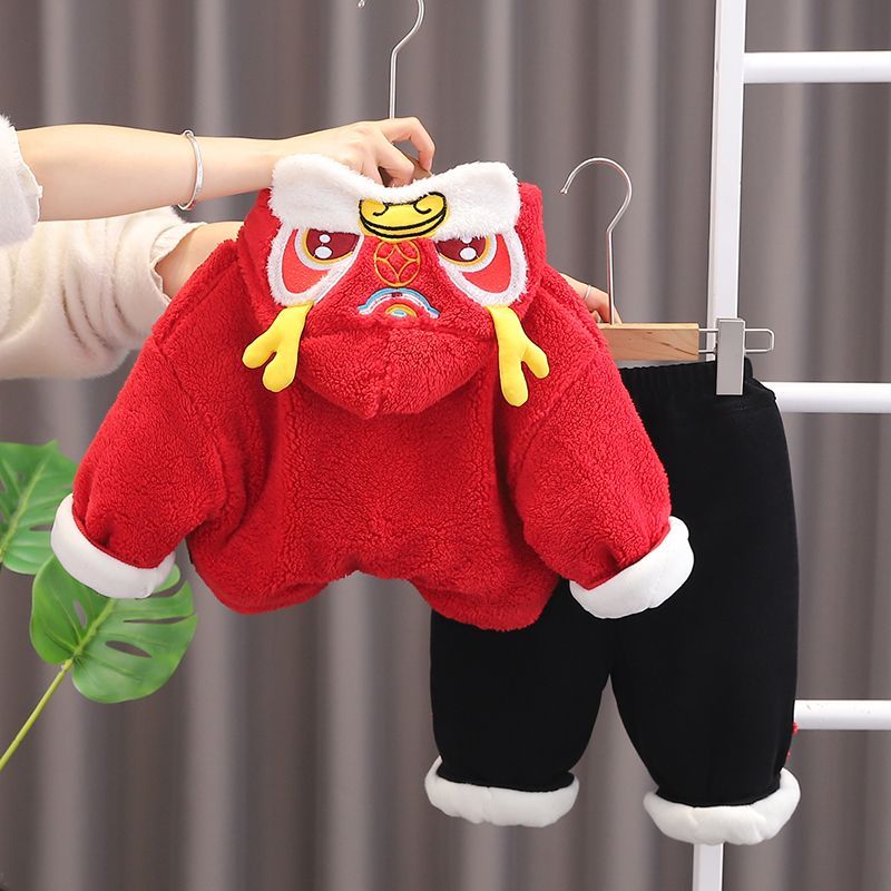 【小扬哥推荐】男童拜年服洋气套装2023新款儿童洋气中国风加绒加